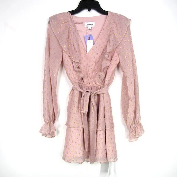 YUMI KIM WEST VILLAGE DRESS IN GLITTER DOT BLUSH SZ S - Picture 3 of 8